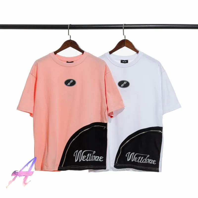 Spring and Summer High Street Wear Color Matching We11done T-shirt Men Women High Quality Round Neck Welldone Top Tees harajuku 
Spring and Summer High Street Wear Color Matching We11done T-shirt Men Women High Quality Round Neck Welldone Top Tees harajuku
