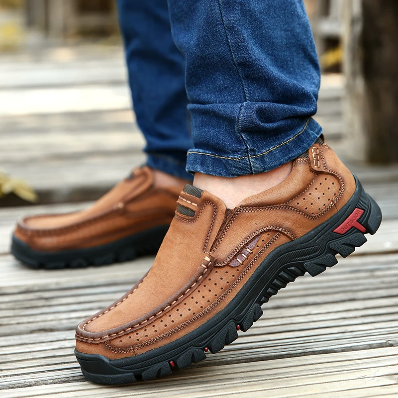 Stylish Men Comfortable Sneakers Waterproof Shoes Hiking Shoes Leather Sneakers Man Hiking boots Anti-skid Outdoor Sports Shoes
Stylish Men Comfortable Sneakers Waterproof Shoes Hiking Shoes Leather Sneakers Man Hiking boots Anti-skid Outdoor Sports Shoes