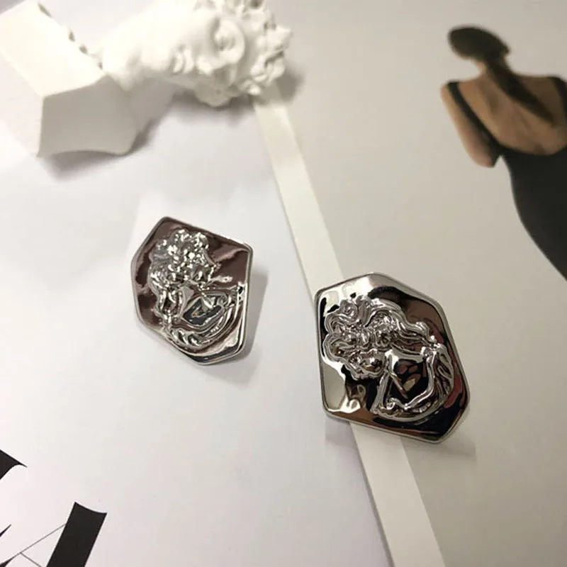 Rock Silver Color Irregular Geometric Stud Earring for Women Girl Portrait Hoop Earrings Statement Party Jewelry Gifts
Rock Silver Color Irregular Geometric Stud Earring for Women Girl Portrait Hoop Earrings Statement Party Jewelry Gifts