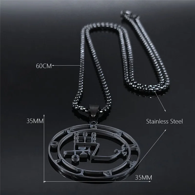 Sigil Stainless Steel Necklace Black Color Goetia Seal of Solomon Demon Satan Sigil Satanic Necklaces Pendants Jewelry N304103
Sigil Stainless Steel Necklace Black Color Goetia Seal of Solomon Demon Satan Sigil Satanic Necklaces Pendants Jewelry N304103