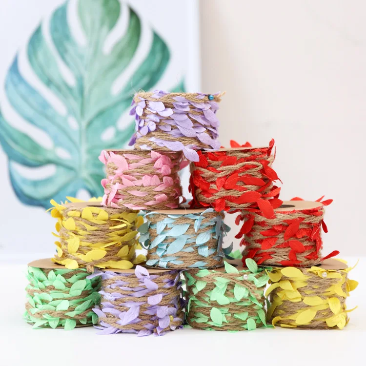 5M/roll Jute Rope Leaf Shaped Ribbon DIY Gift Wrapping Jute Twine Burlap Wedding Decoration Event Festival Party packagingSupply
5M/roll Jute Rope Leaf Shaped Ribbon DIY Gift Wrapping Jute Twine Burlap Wedding Decoration Event Festival Party packagingSupply
