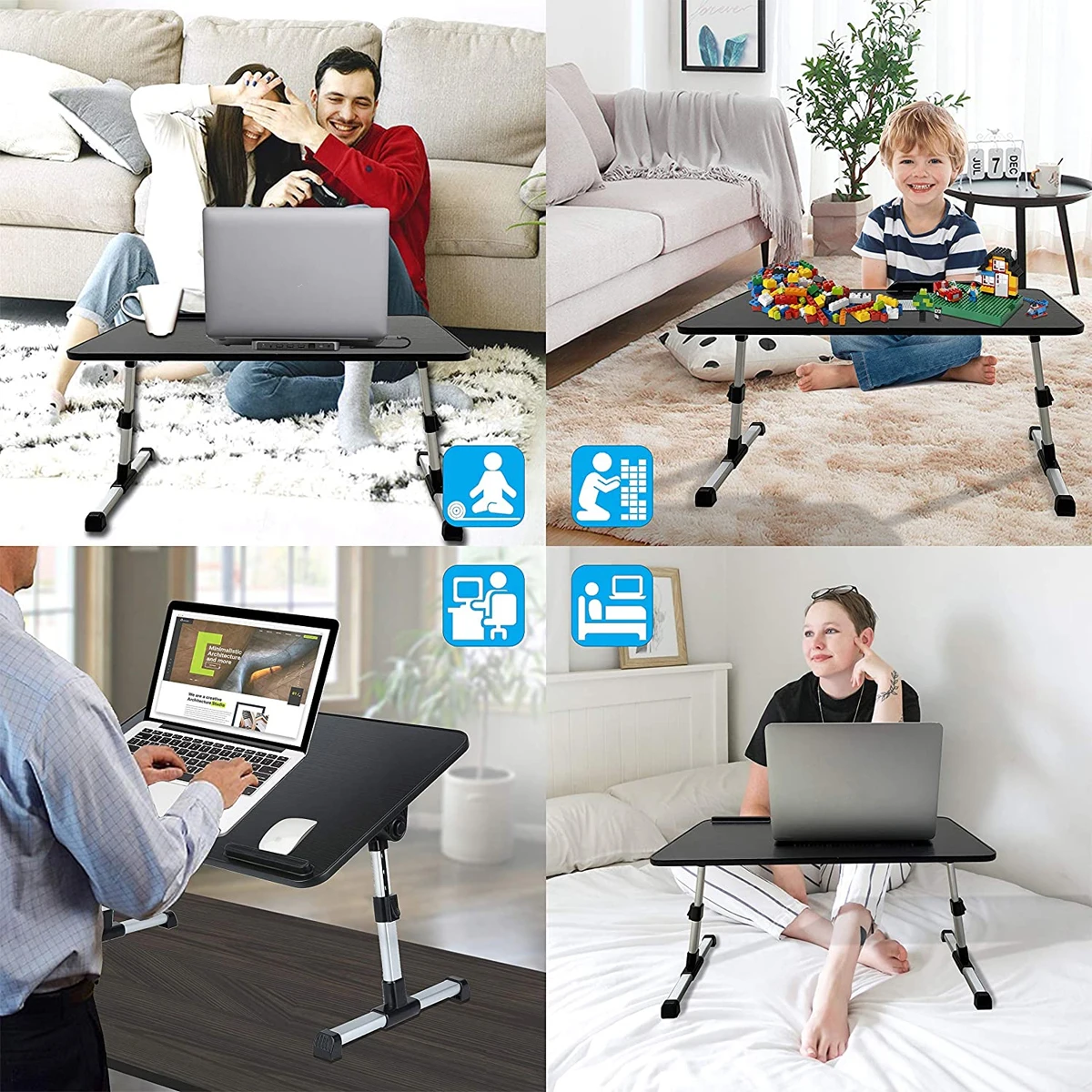 Portable Folding Laptop Stand Holder Study Table Desk Cooling Fan Foldable Computer for Bed Sofa Tea Serving | Мебель