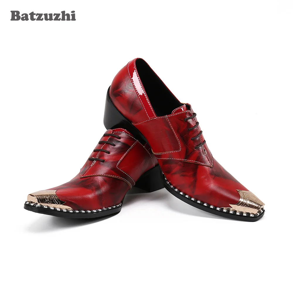 Batzuzhi 6.5cm High Heels Fashion Genuine Leather Dress Shoes Men Pointed Toe Red Party and Wedding Shoes Men Business, 38-46
Batzuzhi 6.5cm High Heels Fashion Genuine Leather Dress Shoes Men Pointed Toe Red Party and Wedding Shoes Men Business, 38-46