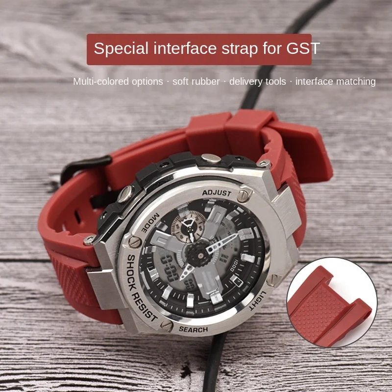 Watchband for Casio Gst100 Silicone Rubber Men G Shock Watch Strap GST-B100 S110 W300 410 Women Sport Strap Replacement
Watchband for Casio Gst100 Silicone Rubber Men G Shock Watch Strap GST-B100 S110 W300 410 Women Sport Strap Replacement