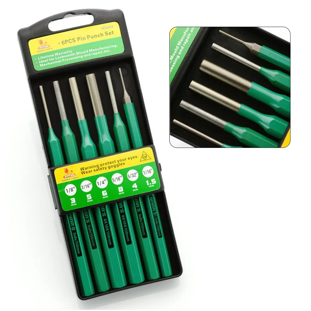 Brand New Heavy Duty 6 Pcs Roll Pin Punch Set 1.5mm 3mm 4mm 5mm 6mm 8mm Round Head Positioning Punch High-quality Hand Tool Part
Brand New Heavy Duty 6 Pcs Roll Pin Punch Set 1.5mm 3mm 4mm 5mm 6mm 8mm Round Head Positioning Punch High-quality Hand Tool Part