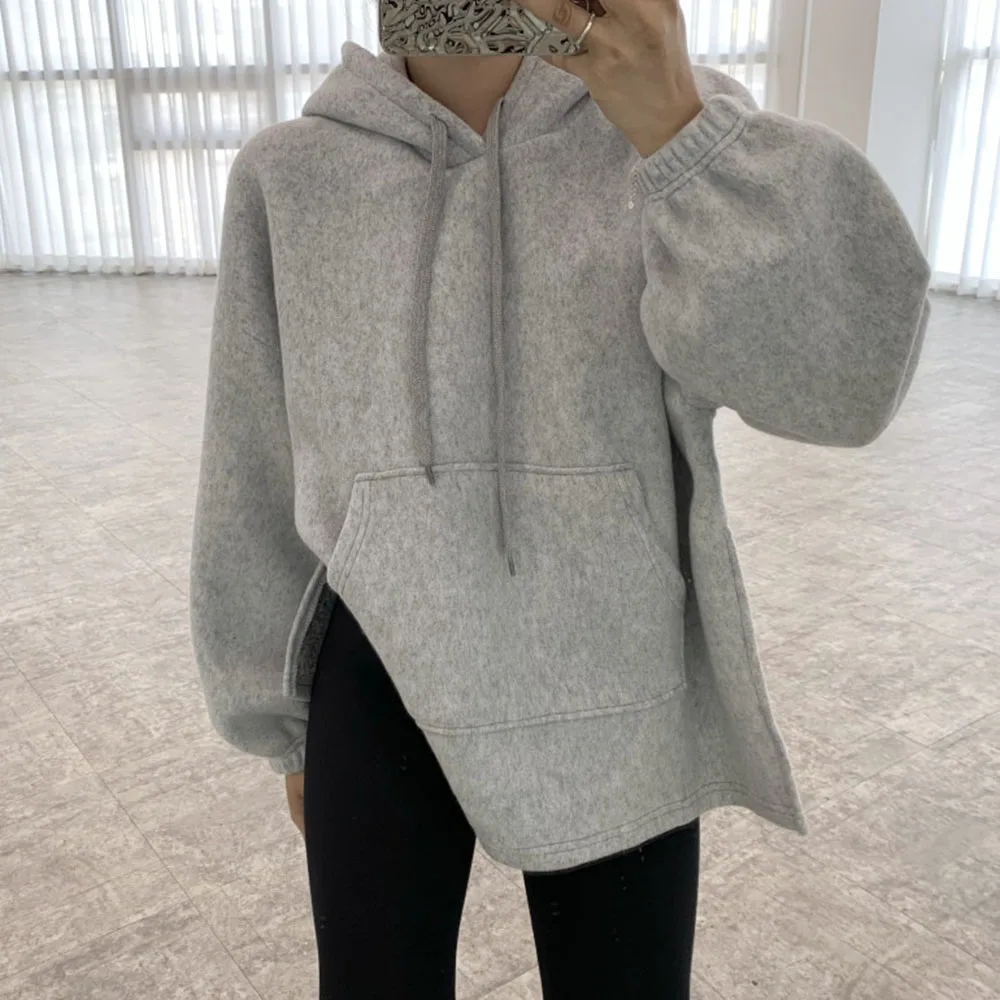 Korean Chic Autumn Winter Casual Drawstring Hoodies Women Loose Side Slits Plus Velvet Warm Long-sleeved Hooded Fashion Female
Korean Chic Autumn Winter Casual Drawstring Hoodies Women Loose Side Slits Plus Velvet Warm Long-sleeved Hooded Fashion Female