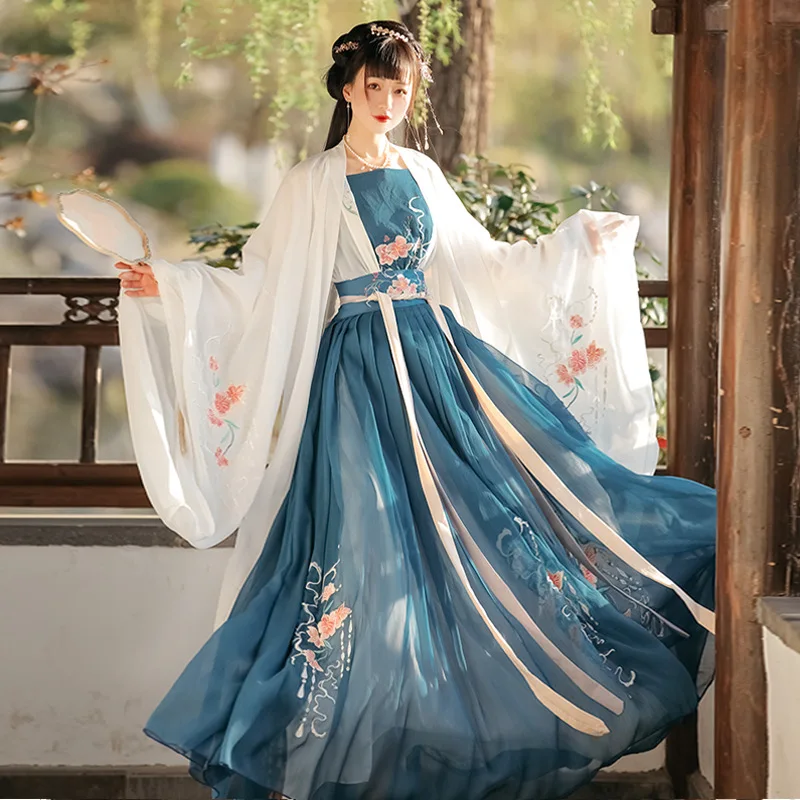 Women's Han Chinese Clothing Chinese-Style Embroidered Waist Skirt Fairy Daily Ancient Chinese Clothing Full Set Stage Costume
Women's Han Chinese Clothing Chinese-Style Embroidered Waist Skirt Fairy Daily Ancient Chinese Clothing Full Set Stage Costume