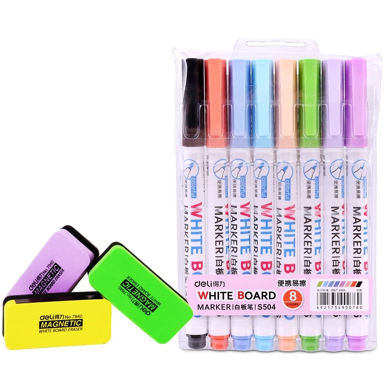 10 pcs ink-fillable whiteboard pens, 8 color water-based erasable marker pens,drawing board pens office and school stationery
10 pcs ink-fillable whiteboard pens, 8 color water-based erasable marker pens,drawing board pens office and school stationery