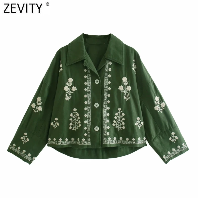 Zevity Новинка, женская модная зеленая льняная короткая куртка с цветочной вышивкой, женская Свободная куртка с длинным рукавом, шикарные топы...
Zevity Новинка, женская модная зеленая льняная короткая куртка с цветочной вышивкой, женская Свободная куртка с длинным рукавом, шикарные топы...