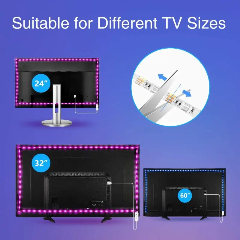 Светодиодное освещение для HDTV DC 5V RGB подсветка Android TV украшение атмосферы экран ПК