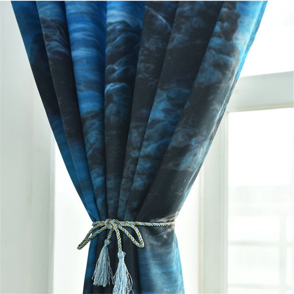 New American curtains for seaside landscape curtains Thick shading soundproof windproof curtain 
New American curtains for seaside landscape curtains Thick shading soundproof windproof curtain