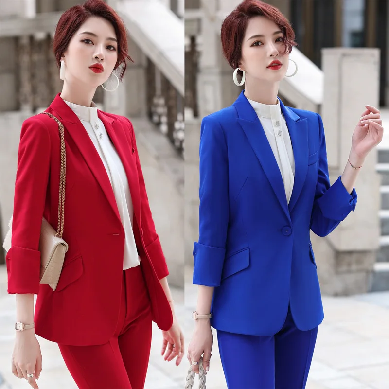 Work Pant Suits Women Suit Business Lady Office Uniforms Female 2 Piece Set Trousers Blazer Spring Autumn 2021 Plus Size 4XL XXL
Work Pant Suits Women Suit Business Lady Office Uniforms Female 2 Piece Set Trousers Blazer Spring Autumn 2021 Plus Size 4XL XXL