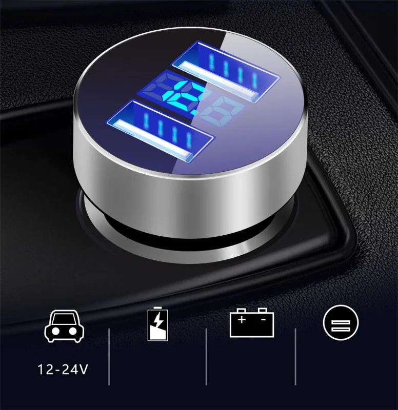 Dual USB Car Phone Charger 5V 3.1A with LED Display Universal Phone Charger for IPhone Samsung Xiaomi Car Accessories
Dual USB Car Phone Charger 5V 3.1A with LED Display Universal Phone Charger for IPhone Samsung Xiaomi Car Accessories
