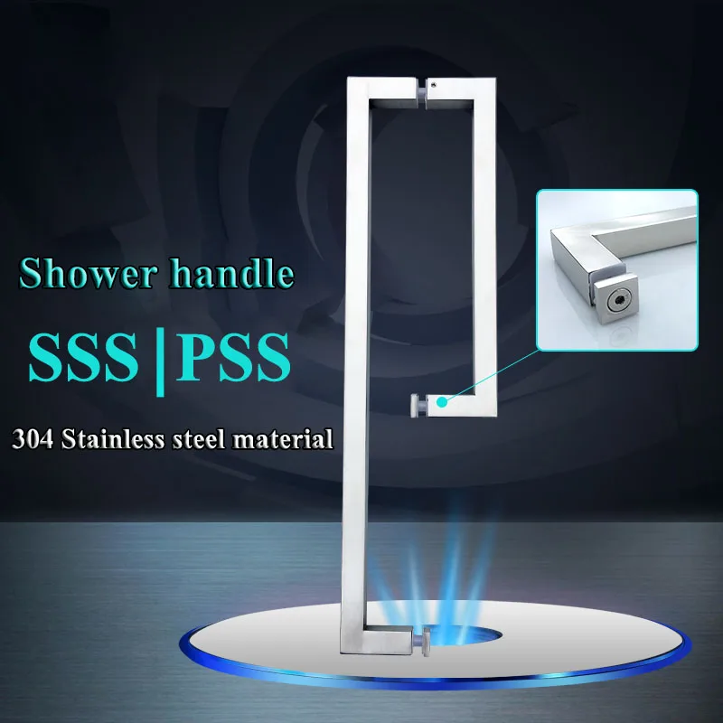 304 stainless steel glass door handle shower room handle square modern sliding door accessories
304 stainless steel glass door handle shower room handle square modern sliding door accessories