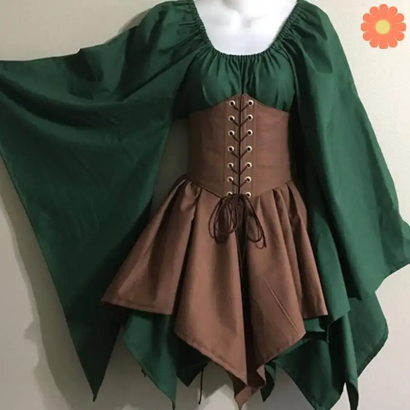 Women Medieval Cosplay Renaissance Party Dress Vintage Long Sleeve Corset Dress Female Fashion Costume Plus-size Halloween Dress
Women Medieval Cosplay Renaissance Party Dress Vintage Long Sleeve Corset Dress Female Fashion Costume Plus-size Halloween Dress