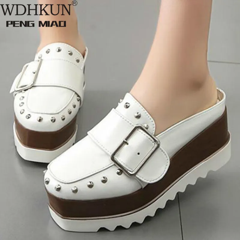 Square Toe Women Slippers 2019 Fashion Buckle Slingback Women Slides Platform Wedges Lady High Heels Woman Vulcanize Shoes
Square Toe Women Slippers 2019 Fashion Buckle Slingback Women Slides Platform Wedges Lady High Heels Woman Vulcanize Shoes