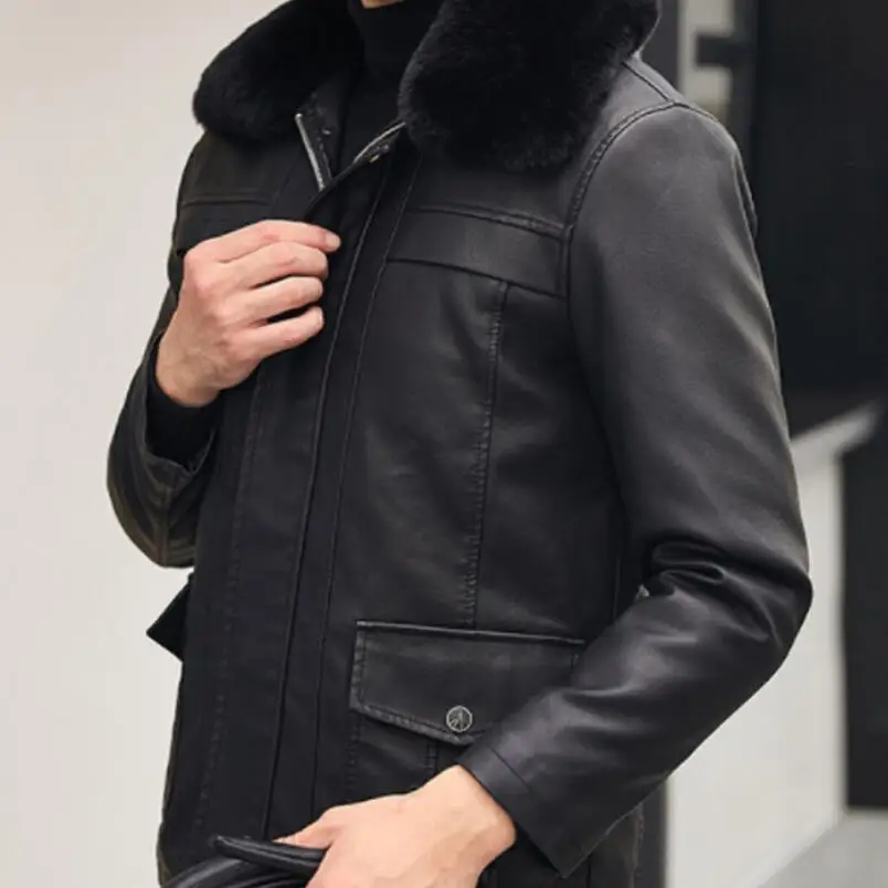 Autumn And Winter Men's New Fashion Lapel Mid-length PU Plus Velvet Thick Casual Jacket M-3XL
Autumn And Winter Men's New Fashion Lapel Mid-length PU Plus Velvet Thick Casual Jacket M-3XL