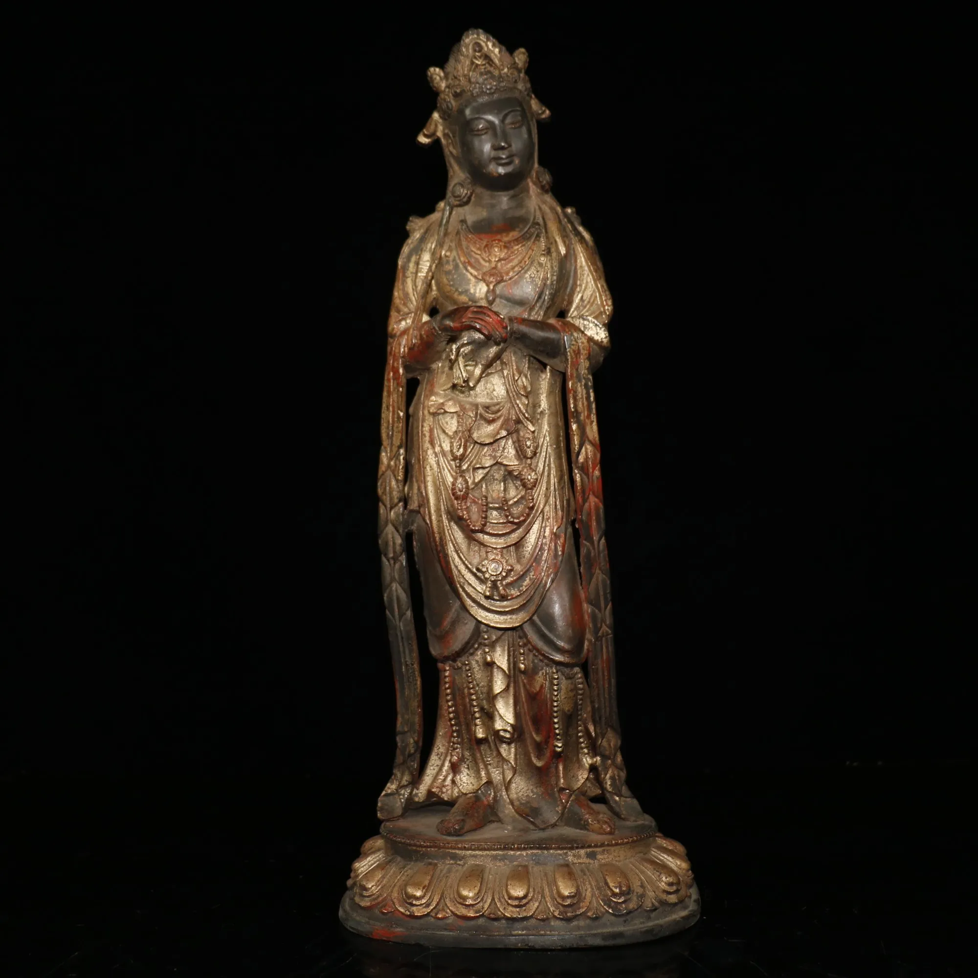 20"Tibet Buddhism Temple Old Bronze Lacquer Cinnabar Free Avalokitesvara Holographic Buddha Amitabha Enshrine the Buddha
20"Tibet Buddhism Temple Old Bronze Lacquer Cinnabar Free Avalokitesvara Holographic Buddha Amitabha Enshrine the Buddha