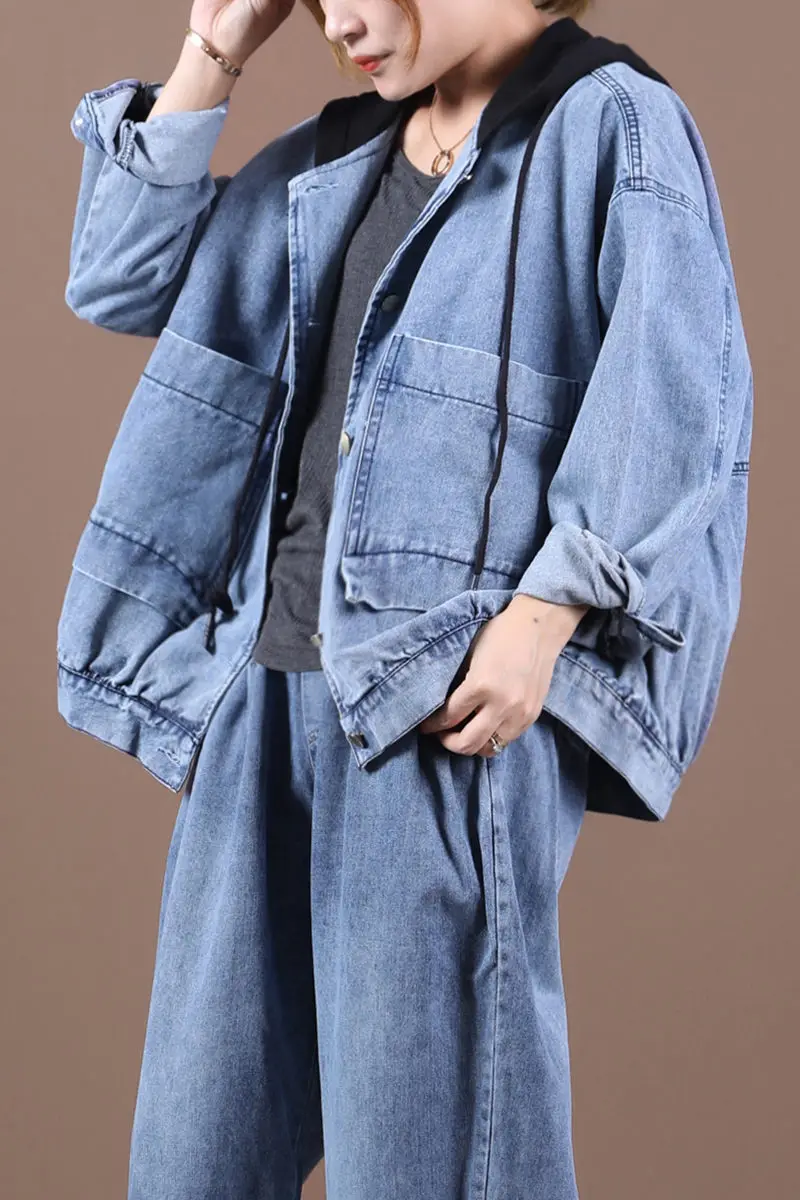 New Autumn Clothing For Women 2021 New Korean Casual Loose Large Size Knit Hat Stitching Vintage Denim Short Jacket Coat
New Autumn Clothing For Women 2021 New Korean Casual Loose Large Size Knit Hat Stitching Vintage Denim Short Jacket Coat