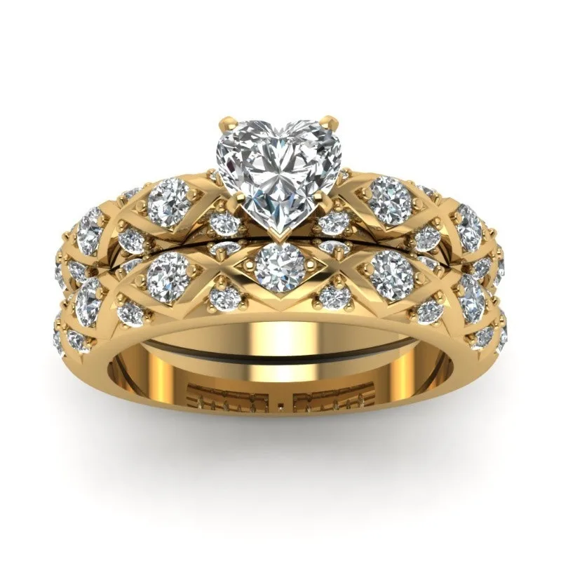 Elegant Women Ring Set Fashion Heart Shape Crystal Rhinestones Ring For Women Accessories Bridal Wedding Jewelry Gift Gold Color
Elegant Women Ring Set Fashion Heart Shape Crystal Rhinestones Ring For Women Accessories Bridal Wedding Jewelry Gift Gold Color