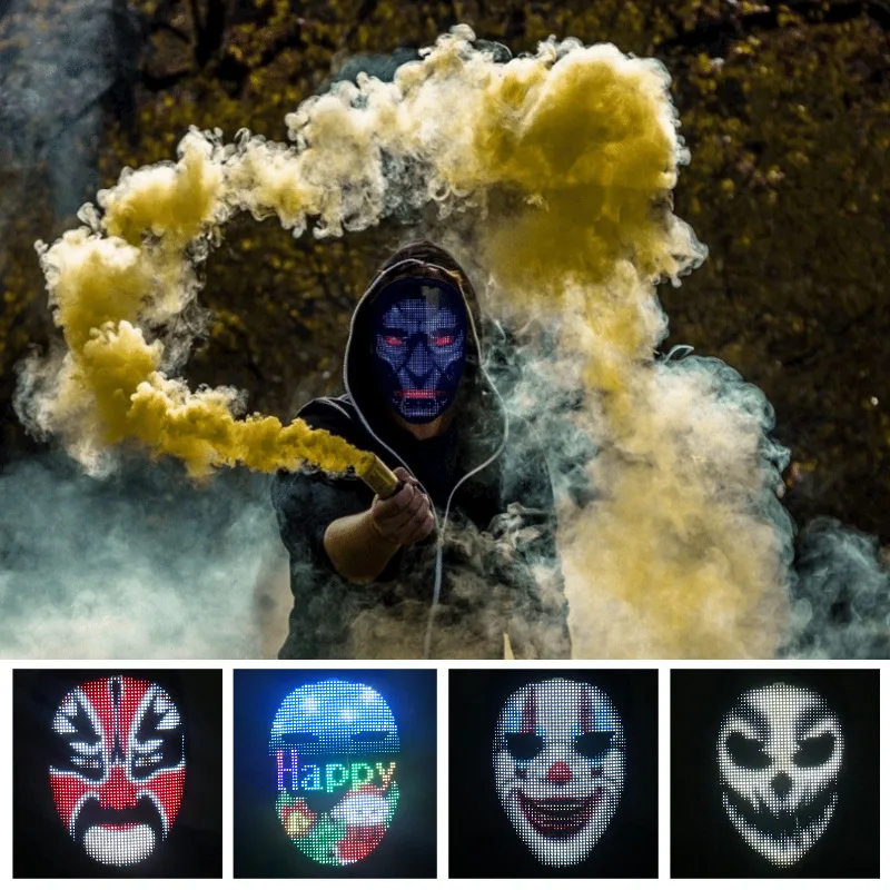 1PCS Masquerade Bluetooth-compatible LED Luminous Mask Carnival Festival Changing Face RGB Lights Up Party Halloween Mask Decor
1PCS Masquerade Bluetooth-compatible LED Luminous Mask Carnival Festival Changing Face RGB Lights Up Party Halloween Mask Decor