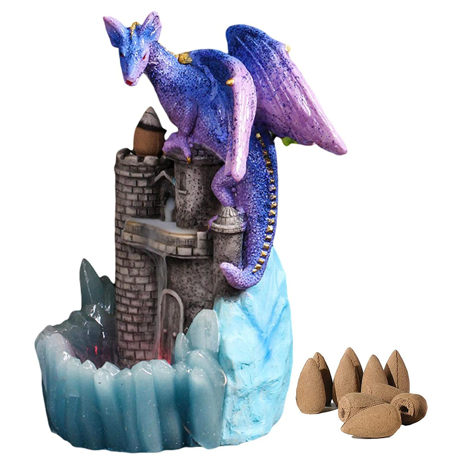 Aromatherapy Incense Burners Decorations Flying Dragon Castle Crafts Exquisite Design With LED Lights Feilongbao Shape Backflow
Aromatherapy Incense Burners Decorations Flying Dragon Castle Crafts Exquisite Design With LED Lights Feilongbao Shape Backflow