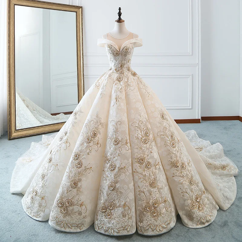 Wedding Dress 2020 New Gryffon Luxury Lace Wedding Gown Witn Train Elegant Off The Shoulder Robe De Mariee Vestido De Noiva
Wedding Dress 2020 New Gryffon Luxury Lace Wedding Gown Witn Train Elegant Off The Shoulder Robe De Mariee Vestido De Noiva