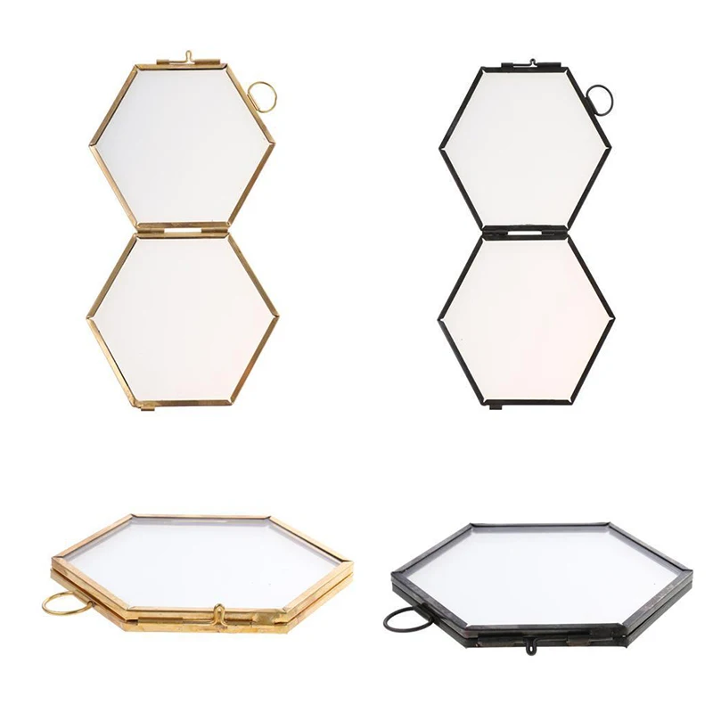 DIY Removable Wall Mural Antique Hexagon Metal & Glass Hanging Floating Picture Photo Frame Black/Copper Living Room Home Decor
DIY Removable Wall Mural Antique Hexagon Metal & Glass Hanging Floating Picture Photo Frame Black/Copper Living Room Home Decor