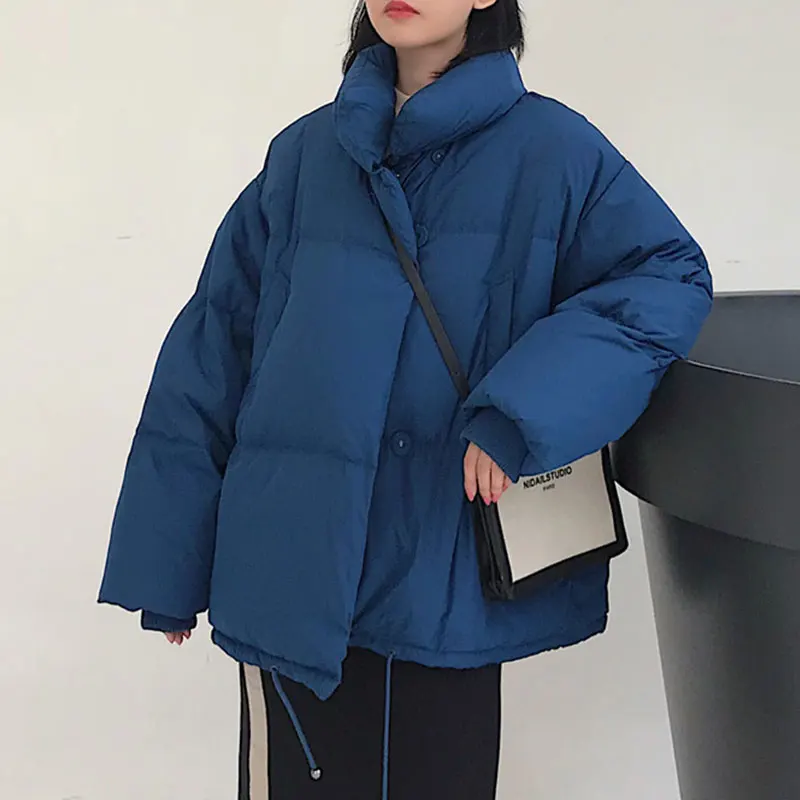 Korean Style 2019 Winter Jacket Women Stand Collar Solid Black White Female Loose Oversized Womens Short Parka
Korean Style 2019 Winter Jacket Women Stand Collar Solid Black White Female Loose Oversized Womens Short Parka