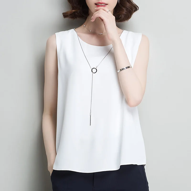 Womens Tank Top Pure Color Sleeveless Chiffon Tank Tops Ladies Sexy Round Collar Vest Korean Fashion Top Summer 2021
Womens Tank Top Pure Color Sleeveless Chiffon Tank Tops Ladies Sexy Round Collar Vest Korean Fashion Top Summer 2021