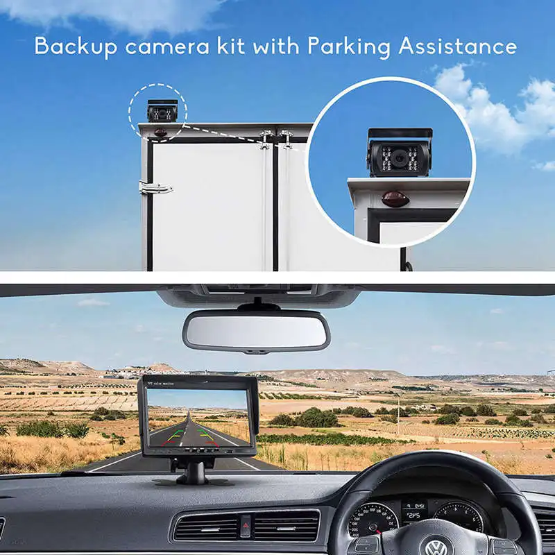 Backup Camera Kit, 7 inch Lcd Rear View Monitor With Ip67 Waterproof Night Visible Back Up Rearview Reverse Cam For Trucks, Rvs,
Backup Camera Kit, 7 inch Lcd Rear View Monitor With Ip67 Waterproof Night Visible Back Up Rearview Reverse Cam For Trucks, Rvs,