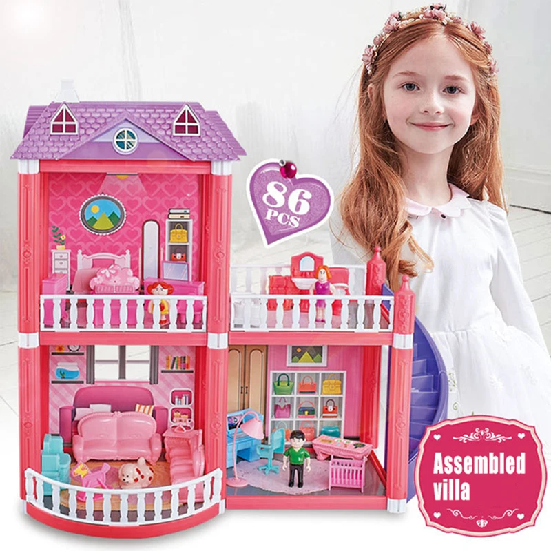 Creative 3D DIY Family Doll House Girl Villa Castle Toys With Miniature Furniture Dolls Dollhouse Toys For Children Gifts
Creative 3D DIY Family Doll House Girl Villa Castle Toys With Miniature Furniture Dolls Dollhouse Toys For Children Gifts
