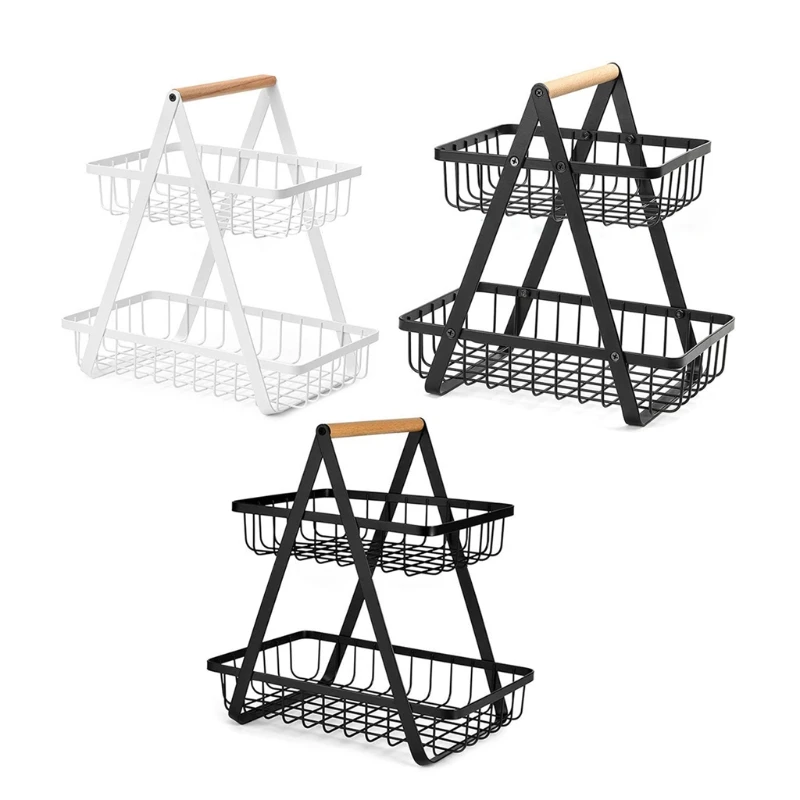 2-Tier Metal Fruit Basket Portable Kitchen Storage Countertop Shelf Rack for Fruits Vegetables Household Toiletries
2-Tier Metal Fruit Basket Portable Kitchen Storage Countertop Shelf Rack for Fruits Vegetables Household Toiletries