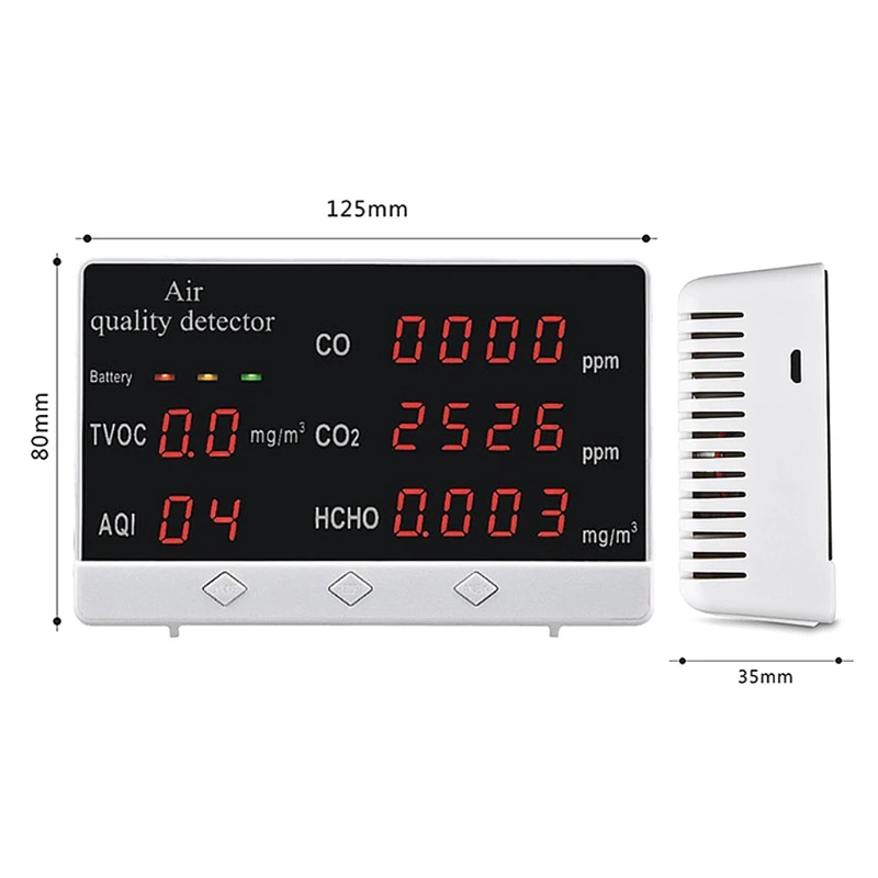 Air Quality Monitor Excellent Tester for CO2 Formaldehyde TVOC CO/AQI/ Multifunctional Air Gas Detector Real Time Data
Air Quality Monitor Excellent Tester for CO2 Formaldehyde TVOC CO/AQI/ Multifunctional Air Gas Detector Real Time Data