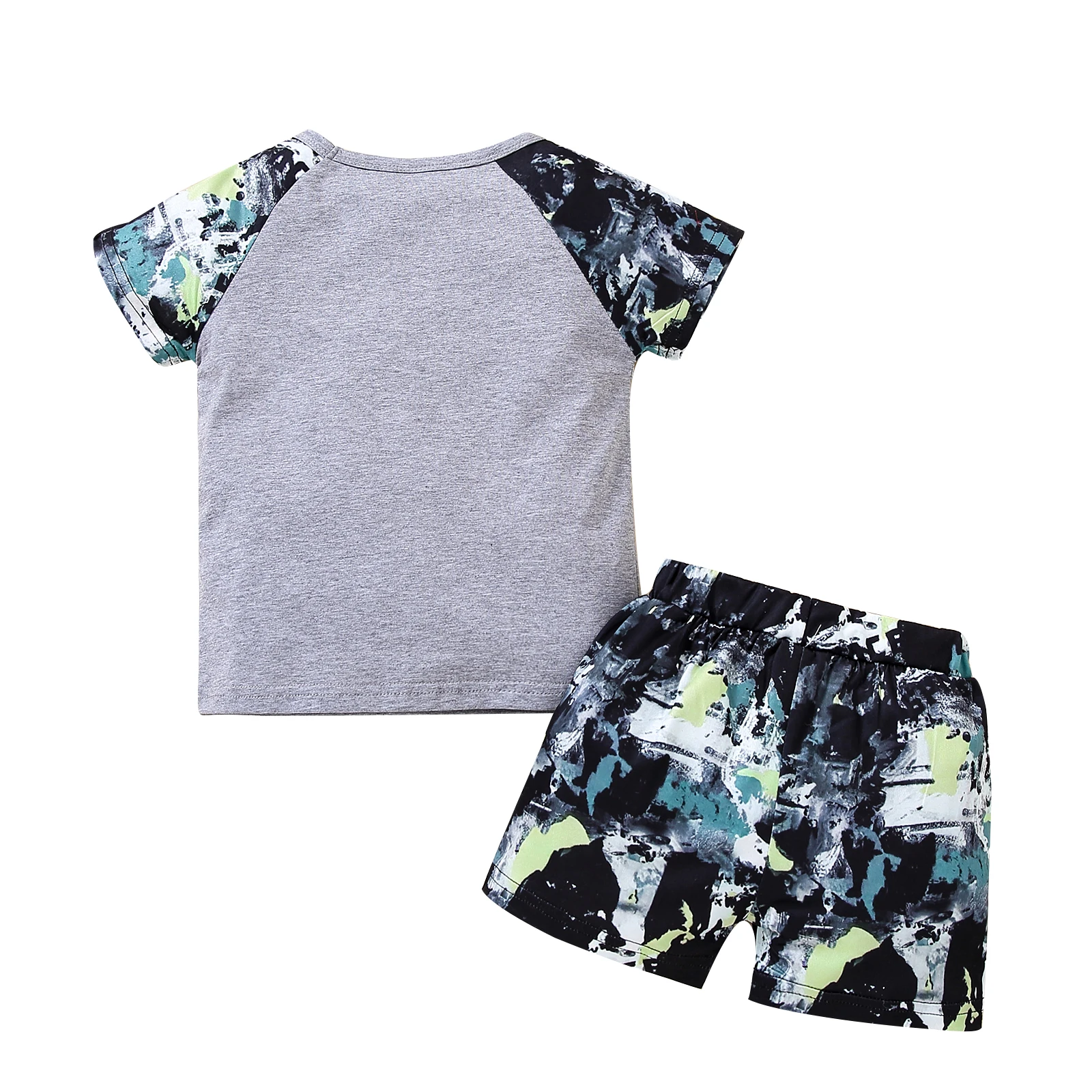 2 Pieces Kids Suit Set, Floral Print Round Neck Short Sleeve T-Shirt+ Short Pants for Summer, Gray, 18 Months-5 Years
2 Pieces Kids Suit Set, Floral Print Round Neck Short Sleeve T-Shirt+ Short Pants for Summer, Gray, 18 Months-5 Years