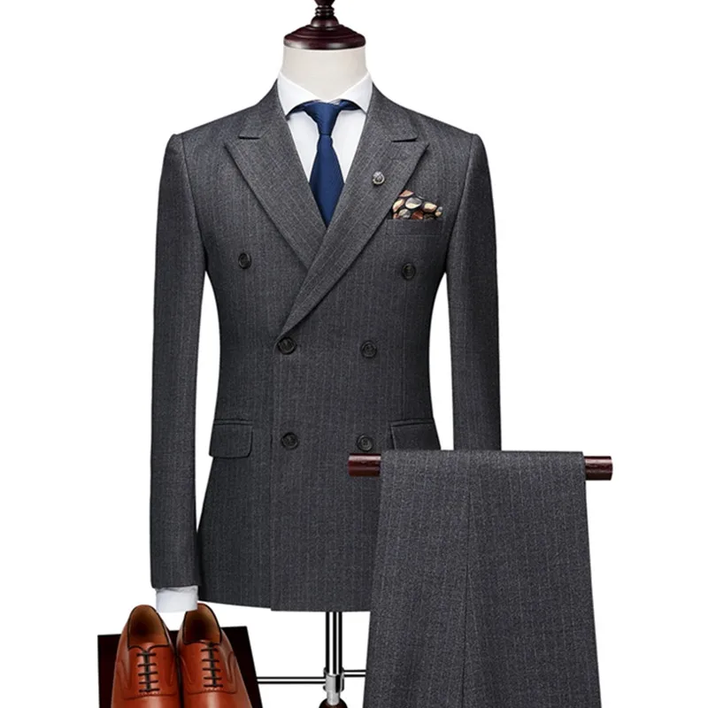 Jacket Pants Vest Men Double Breasted Suit Set 2020 Slim Fit Vertical Stripe Luxury Wedding Dress Blazer Coat Trousers Waistcoat
Jacket Pants Vest Men Double Breasted Suit Set 2020 Slim Fit Vertical Stripe Luxury Wedding Dress Blazer Coat Trousers Waistcoat