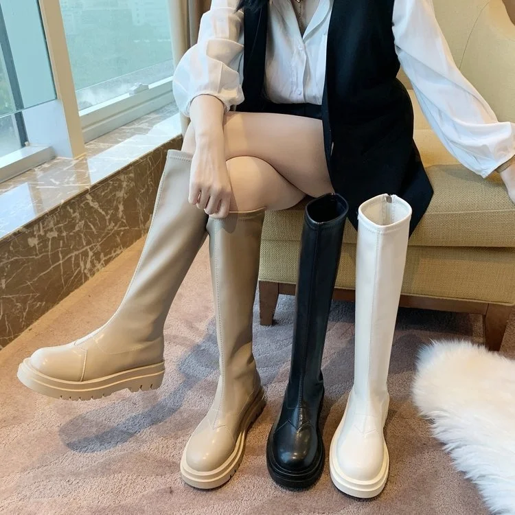 Lady's Round Toe Chunky Heels High Boots PU Leather Lace-up Platform Over-the-Knee Women's Knight Booties Fall Winter
Lady's Round Toe Chunky Heels High Boots PU Leather Lace-up Platform Over-the-Knee Women's Knight Booties Fall Winter