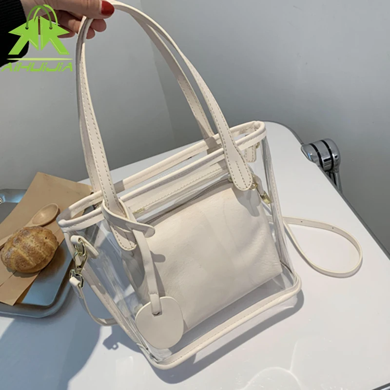 Fashion Womens All-match Clear Transparent Shoulder Bags Luxury Designer Messenger Bag 2021 Summer New Portable Son-mother Bag
Fashion Womens All-match Clear Transparent Shoulder Bags Luxury Designer Messenger Bag 2021 Summer New Portable Son-mother Bag