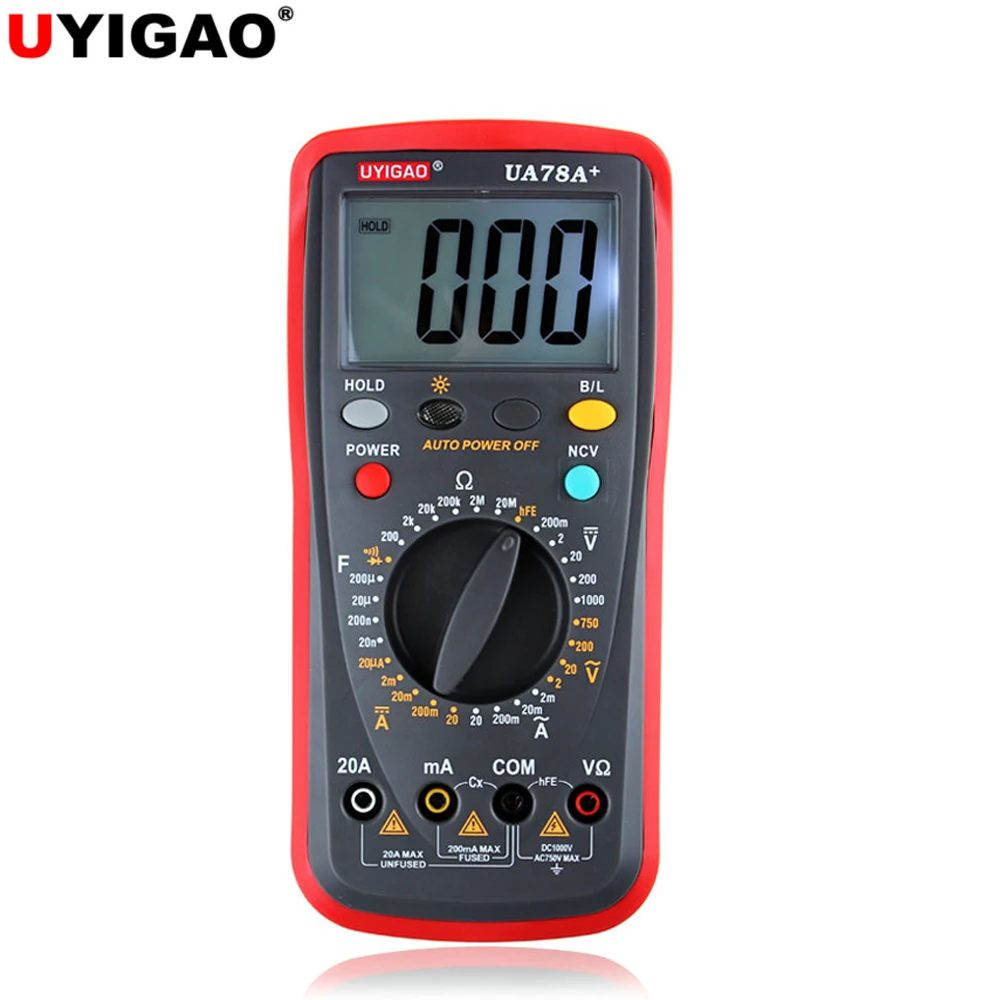 UYIGAO UA78A PLUS AC/DC Meter With Temperature Digital Multimeter For Measuring Capacitance And Resistance
UYIGAO UA78A PLUS AC/DC Meter With Temperature Digital Multimeter For Measuring Capacitance And Resistance