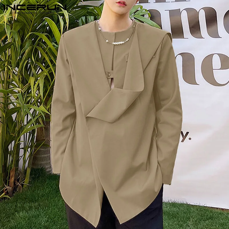Fashion Men Irregular Blazer Fashion O Neck Solid Color Streetwear Long Sleeve Casual Suits Men 2021 Button Coats INCERUN S-5XL
Fashion Men Irregular Blazer Fashion O Neck Solid Color Streetwear Long Sleeve Casual Suits Men 2021 Button Coats INCERUN S-5XL