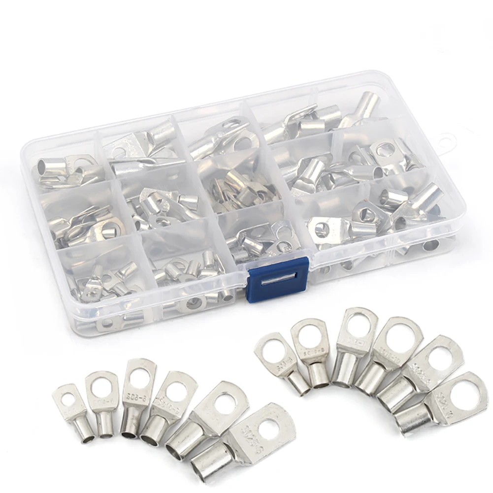 100Pcs Cable Terminal Tinned Copper Tube Wire Lugs Battery Terminal SC Ring Connectors Assortment with Storage Case
100Pcs Cable Terminal Tinned Copper Tube Wire Lugs Battery Terminal SC Ring Connectors Assortment with Storage Case