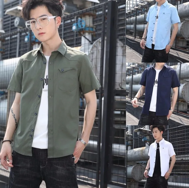Military Style Shirt Men's Long-sleeved Spring Autumn Trend Casual Slim Youth Tooling Military Uniform Fashion Cotton Shirt
Military Style Shirt Men's Long-sleeved Spring Autumn Trend Casual Slim Youth Tooling Military Uniform Fashion Cotton Shirt