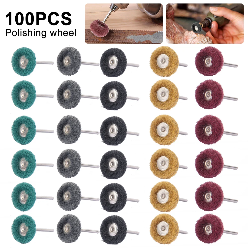 100PCS Mini Brush Scouring Pad Abrasive Wheel Grinding Sanding Head Abrasive Buffing Wheel 25mm Polishing Brush for Dremel
100PCS Mini Brush Scouring Pad Abrasive Wheel Grinding Sanding Head Abrasive Buffing Wheel 25mm Polishing Brush for Dremel