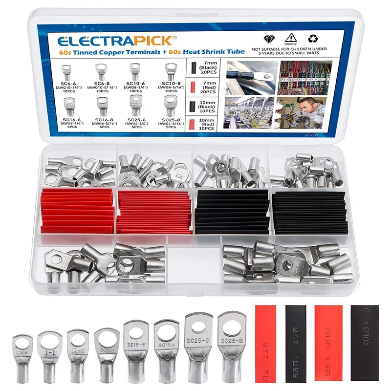 Electrapick 60PCS Computer Screws Kit for Motherboard PC Bolt Hole Tinned Copper Terminals Set-Wire terminals Connector
Electrapick 60PCS Computer Screws Kit for Motherboard PC Bolt Hole Tinned Copper Terminals Set-Wire terminals Connector