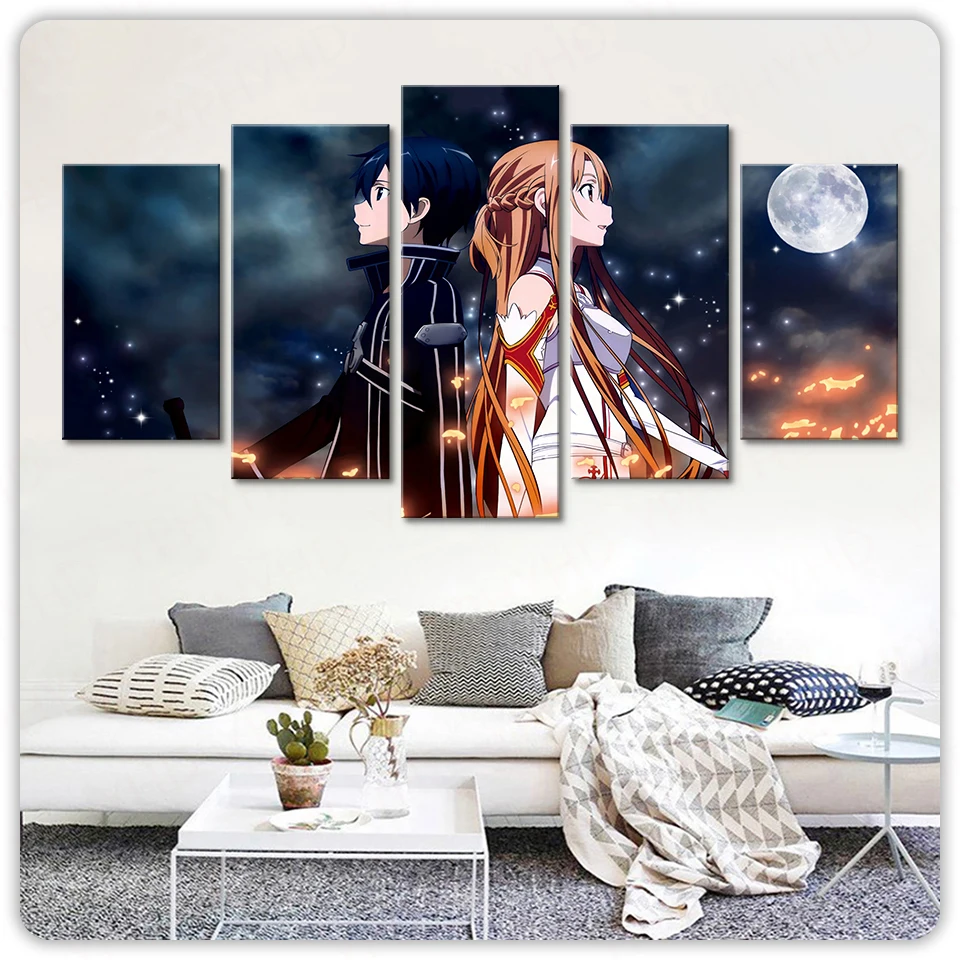 Canvas Pictures Home Decoration Paintings 5 Panel Animation Sword Art Online Wall Art Prints Poster Hotel Modular Living Room 
Canvas Pictures Home Decoration Paintings 5 Panel Animation Sword Art Online Wall Art Prints Poster Hotel Modular Living Room