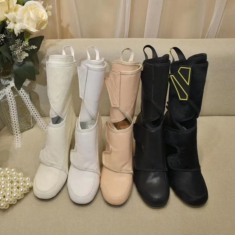 Geometry Hook-Loop Woman Boots Genuine Leather High Heel Ladies Top Quality Shoes Solid Color Luxury Designer Zapatos De Mujer
Geometry Hook-Loop Woman Boots Genuine Leather High Heel Ladies Top Quality Shoes Solid Color Luxury Designer Zapatos De Mujer