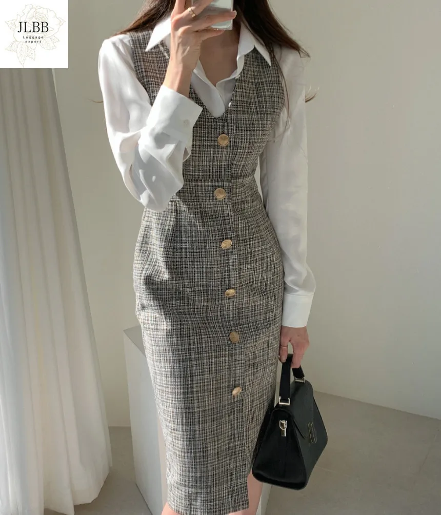 Office Sleeveless Elegant Women Vest Dress New Spring Autumn Plaid Tweed Ladies Women Elegant Plaid Tweed Office Ladies Sleevele
Office Sleeveless Elegant Women Vest Dress New Spring Autumn Plaid Tweed Ladies Women Elegant Plaid Tweed Office Ladies Sleevele