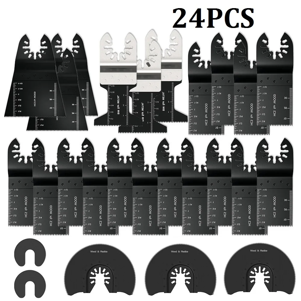 24 Pcs Universal Oscillating Multi Tool Saw Blade High Carbon Steel Quick Release Dewalt for Renovator Power Tool
24 Pcs Universal Oscillating Multi Tool Saw Blade High Carbon Steel Quick Release Dewalt for Renovator Power Tool