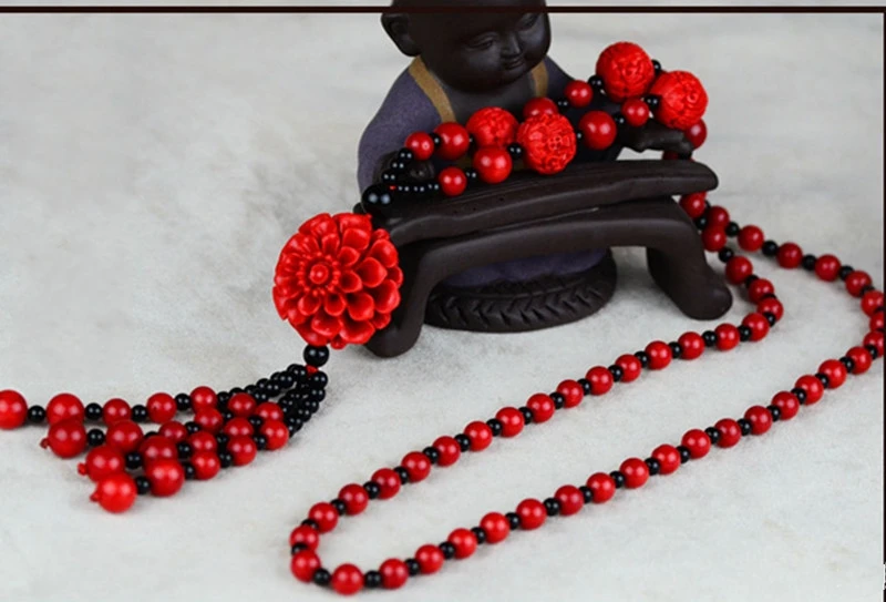 NATURAL GENUINE RED VERMILION NECKLACE PEARL JEWELRY CARVED FLOWER PENDANT JEWELRY BLACK BEADS SWEATER CHAIN FOR WOMEN'S JEWELRY
NATURAL GENUINE RED VERMILION NECKLACE PEARL JEWELRY CARVED FLOWER PENDANT JEWELRY BLACK BEADS SWEATER CHAIN FOR WOMEN'S JEWELRY