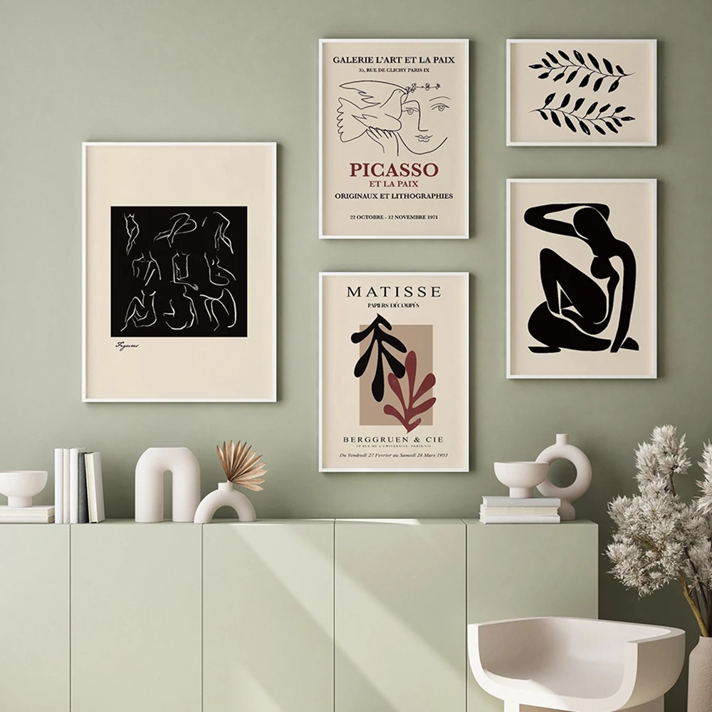 Minimalist Abstract Print Henri Matisse Cut Outs Exhibition Poster Picasso Wall Art Canvas Painting Black Beige Pictures Decor
Minimalist Abstract Print Henri Matisse Cut Outs Exhibition Poster Picasso Wall Art Canvas Painting Black Beige Pictures Decor
